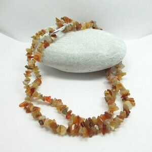 Natural Carnelian gemstone chip necklace